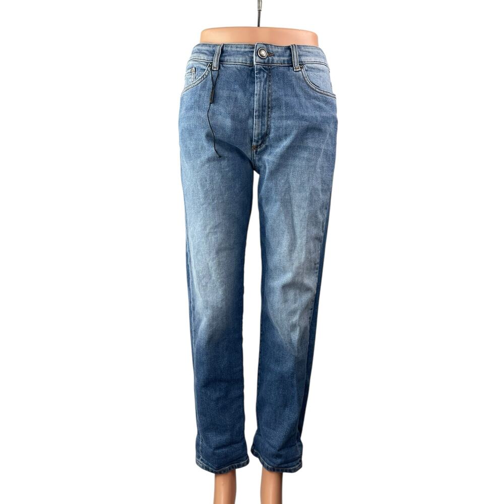 Sportmax Women Blue Perfect Fit High Rise Boyfriend Straight Denim Jeans Size 28